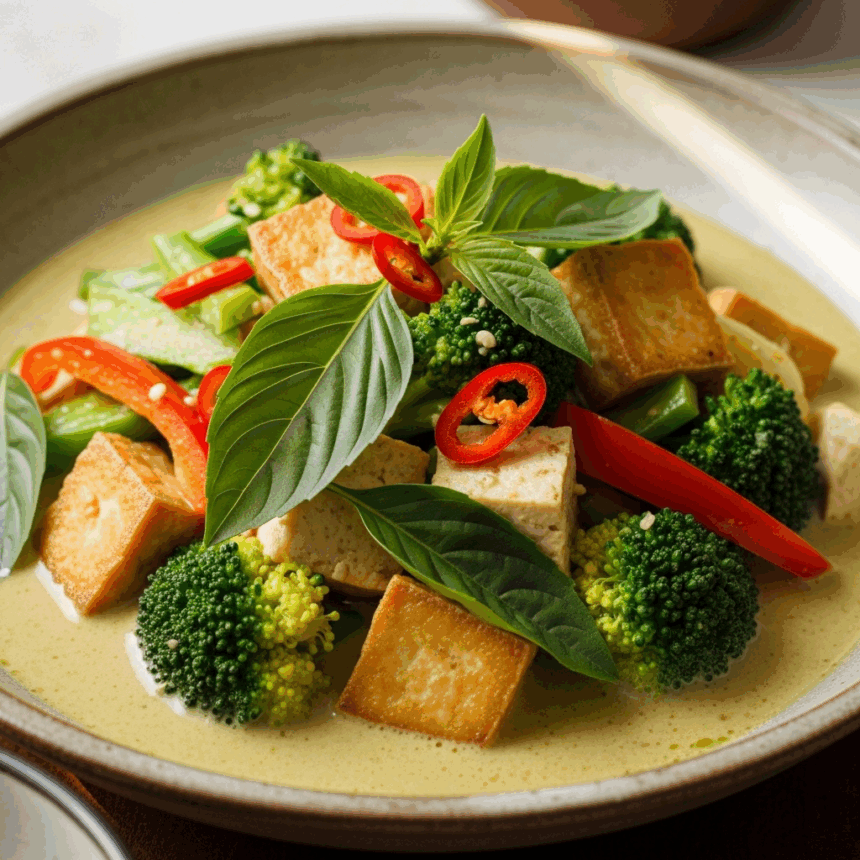 Savor Thai Green Curry with Tofu: A Vibrant Vegan Delight