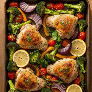 Zesty Sheet Pan Lemon Herb Chicken and Veggies Delight