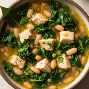 Hearty White Bean & Kale Soup with Tender Chicken Bliss