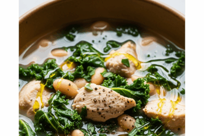 Hearty White Bean & Kale Soup with Tender Chicken Bliss