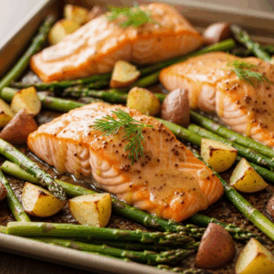 Sweet & Savory Sheet Pan Honey Mustard Salmon Recipe