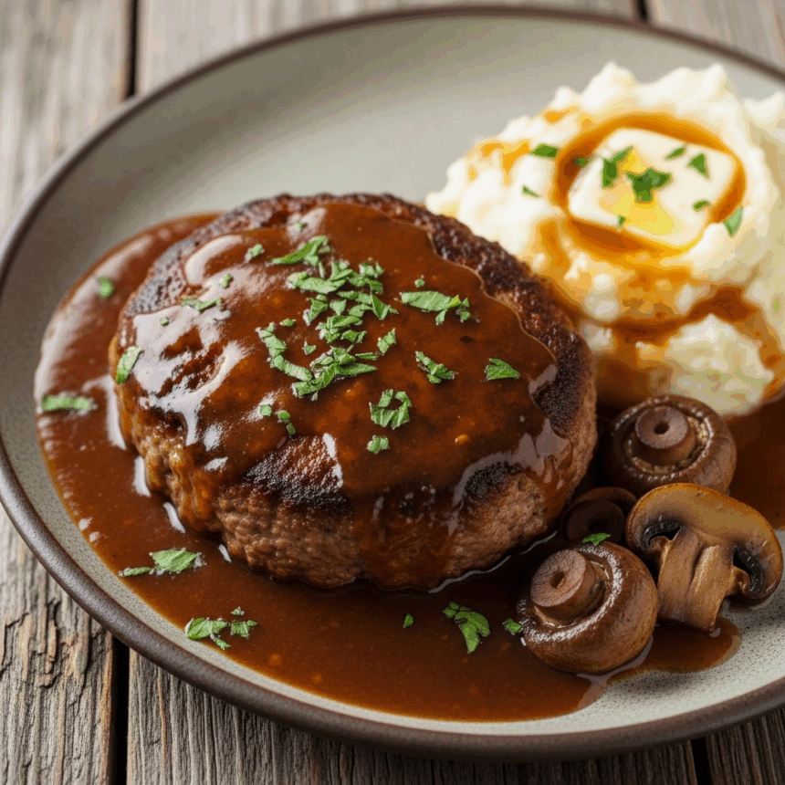 Savor Salisbury Steak with Rich, Homemade Mushroom Gravy