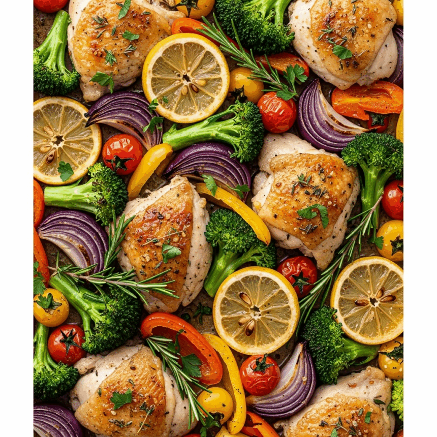 Zesty Sheet Pan Lemon Herb Chicken and Veggies Delight