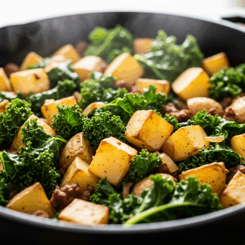 Nourish & Sizzle: Sweet Potato and Kale Skillet Delight