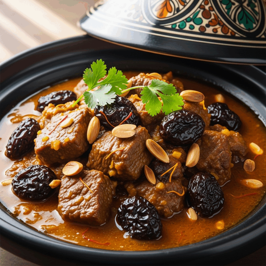 Savor the Flavors: Beef Tagine with Prunes and Almonds