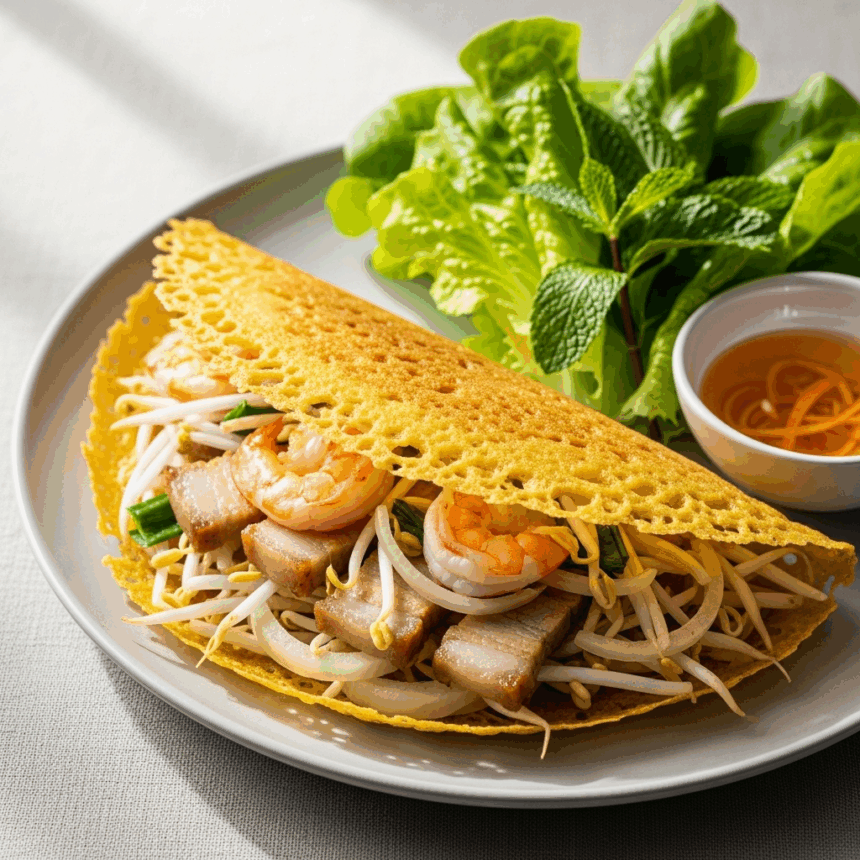 Crispy Vietnamese Banh Xeo: A Savory Pancake Delight