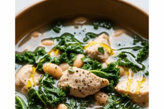 Hearty White Bean & Kale Soup with Tender Chicken Bliss