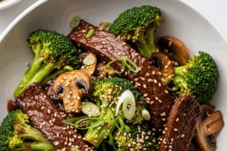 Savor Vegan Beef & Broccoli with Mushrooms: A Flavorful Twist