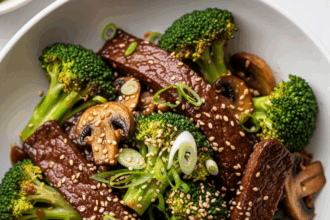 Savor Vegan Beef & Broccoli with Mushrooms: A Flavorful Twist