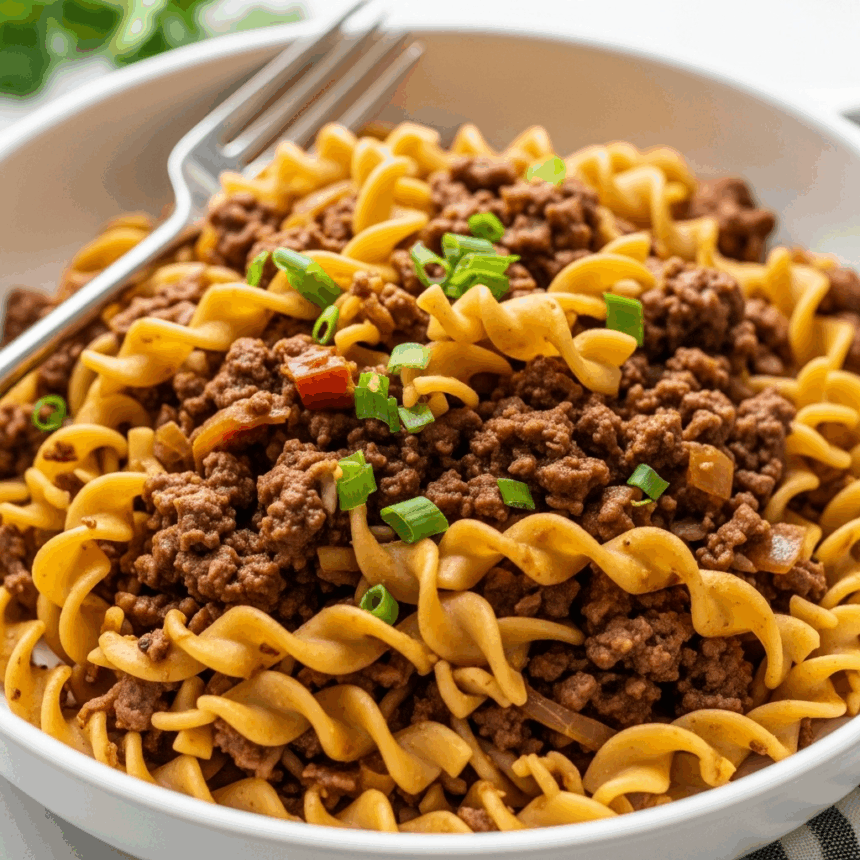 One-Pan Ground Beef & Noodles