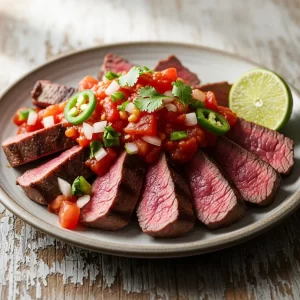 Savor Steak Ranchero with Zesty Tomato Delight Recipe