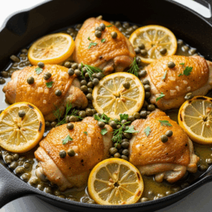 Zesty Skillet Lemon Chicken with Tangy Capers Delight