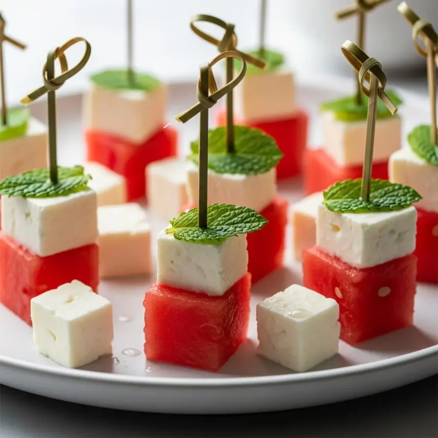 Sweet & Savory: Easy Feta and Watermelon Bites Recipe