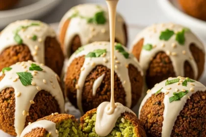 Crispy Baked Falafel with Creamy Tahini Sauce Delight