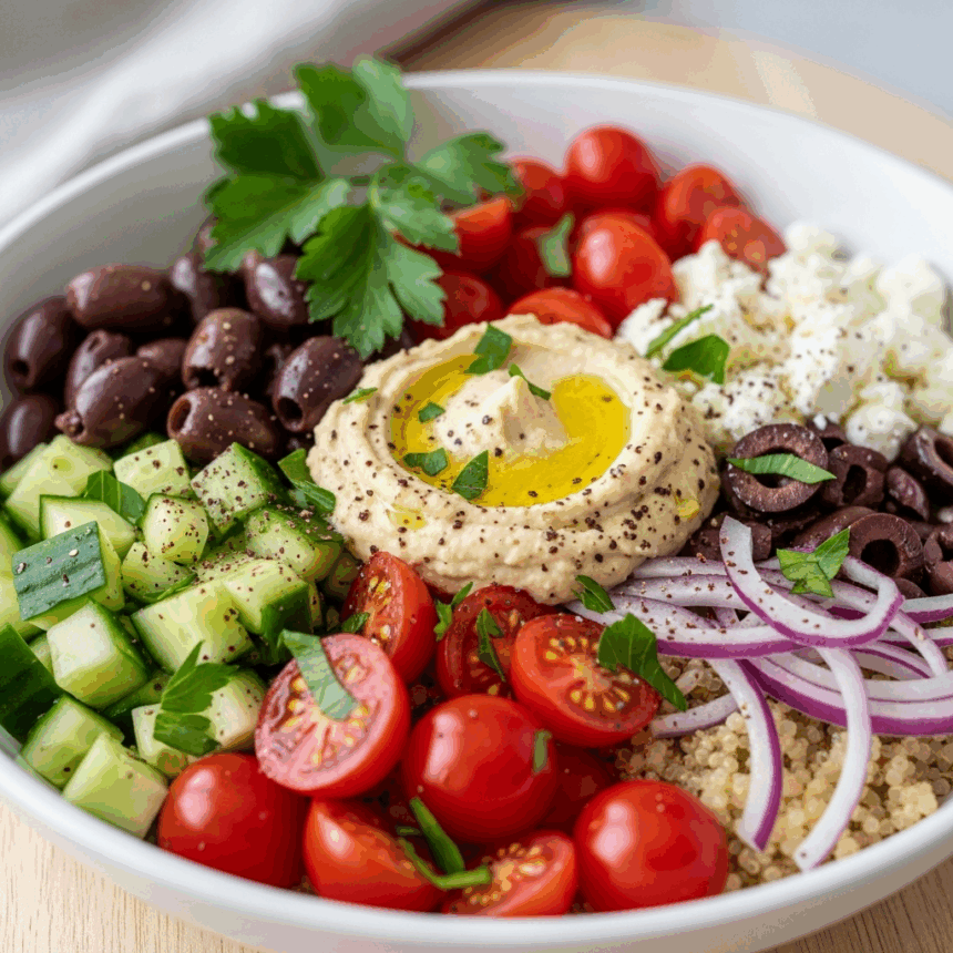 Mediterranean Quinoa Bowls with Hummus: Flavorful & Fresh
