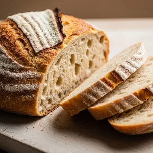 Create a vertical Pinterest pin image (1000x1500) for the recipe " Keto Sourdough Bread ". Show a close-up of the prepared dish, vibrant and appetizing, with realistic textures and natural lighting. Add the recipe title " Keto Sourdough Bread " in elegant, clean, and large typography at the top or center. Use a readable, modern font, and make sure the text stands out clearly. Do NOT include any logo or website name. Keep the design simple, professional, and eye-catching. 