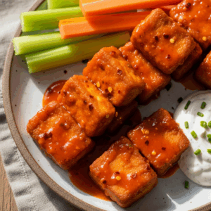 Fiery Air-Fried Buffalo Tofu: A Spicy Vegan Delight