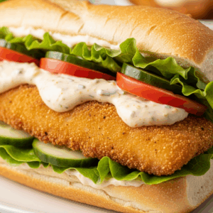 Crispy Catfish Po'Boy with Zesty Remoulade Sauce Delight 
