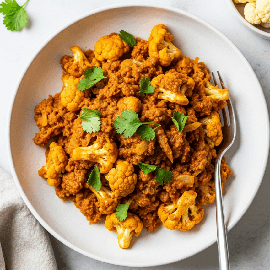 Vegan Butter Chicken with Cauliflower Twist