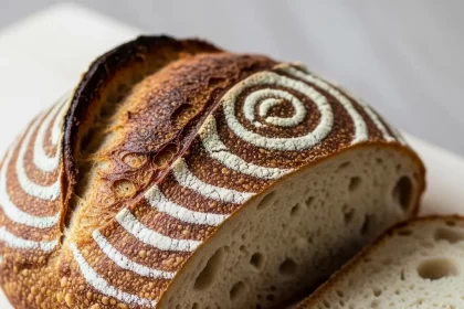 Create a vertical Pinterest pin image (1000x1500) for the recipe " Keto Sourdough Bread ". Show a close-up of the prepared dish, vibrant and appetizing, with realistic textures and natural lighting. Add the recipe title " Keto Sourdough Bread " in elegant, clean, and large typography at the top or center. Use a readable, modern font, and make sure the text stands out clearly. Do NOT include any logo or website name. Keep the design simple, professional, and eye-catching.