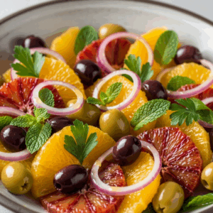 Zesty Orange & Olive Salad with Tangy Red Onion Twist
