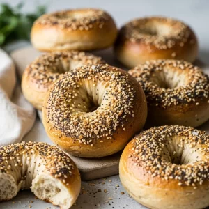 Crunchy Delight: Gluten-Free Bagels with Everything Seasoning