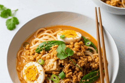 Spicy Coconut Laksa Noodle Soup Delight