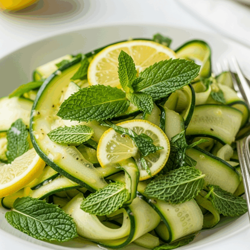 Zesty Zucchini Mint Salad with Lemon