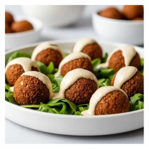 Crispy Baked Falafel with Creamy Tahini Sauce Delight 