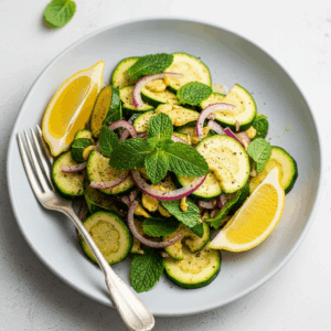Zesty Zucchini Mint Salad with Lemon 