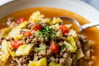 Hearty Keto Cabbage Soup with Savory Ground Beef Twist