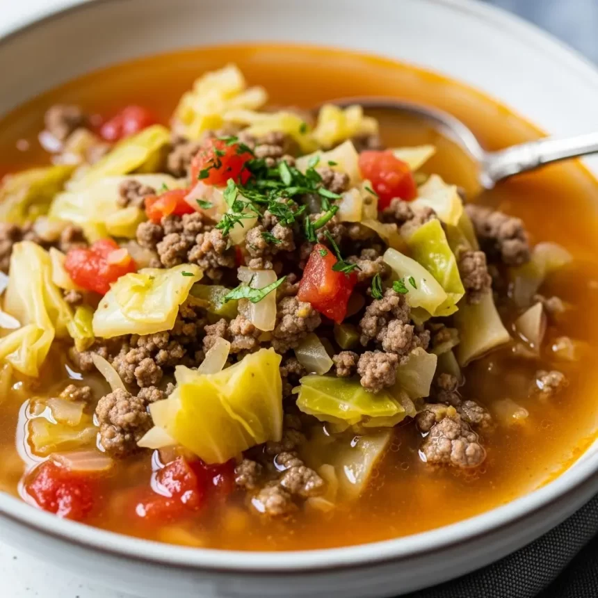 Hearty Keto Cabbage Soup with Savory Ground Beef Twist