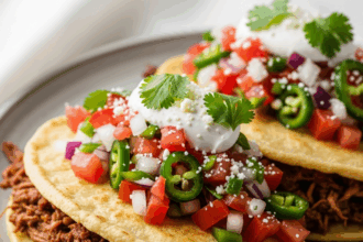 Savor the Flavor: Beef Gorditas Topped with Fresh Pico de Gallo