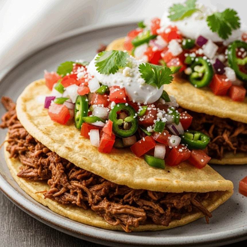 Savor the Flavor: Beef Gorditas Topped with Fresh Pico de Gallo
