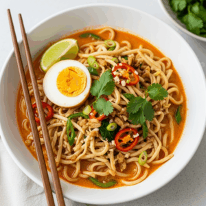 Spicy Coconut Laksa Noodle Soup Delight 