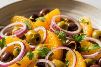 Zesty Orange & Olive Salad with Tangy Red Onion Twist