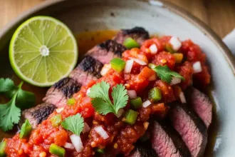 Savor Steak Ranchero with Zesty Tomato Delight Recipe
