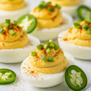 Fiery Flavor Boost: Spicy Deviled Eggs with Jalapeño Kick