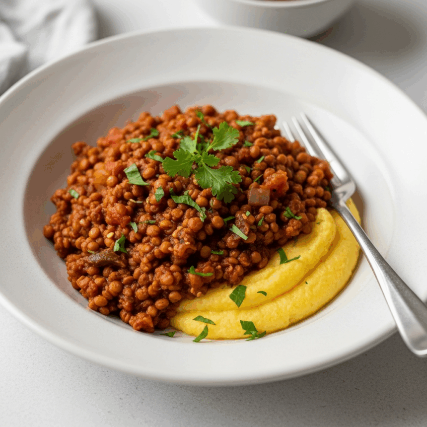 Lentil Ragu with Creamy Polenta Bliss