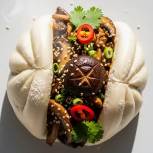 Steaming Delight: Vegan Bao Buns Stuffed with Mushrooms