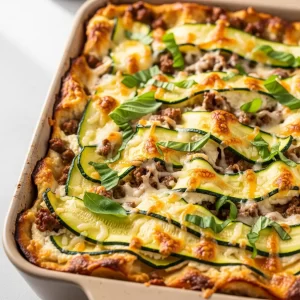 Delicious Keto Lasagna Made with Zucchini Noodles Twist