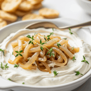 Savory Caramelized Onion Dip with Fresh Thyme Twist