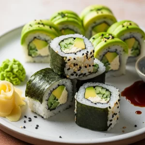 Fresh & Vibrant: The Art of Avocado Cucumber Sushi Rolls 