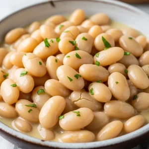 Create a vertical Pinterest pin image (1000x1500) for the recipe “ Creamy Southern Butter Beans " Show a close-up of the prepared dish, vibrant and appetizing, with realistic textures and natural lighting. Add the recipe title " Creamy Southern Butter Beans " in elegant, clean, and large typography at the top or center. Use a readable, modern font, and make sure the text stands out clearly. Do NOT include any logo or website name. Keep the design simple, professional, and eye-catching. 