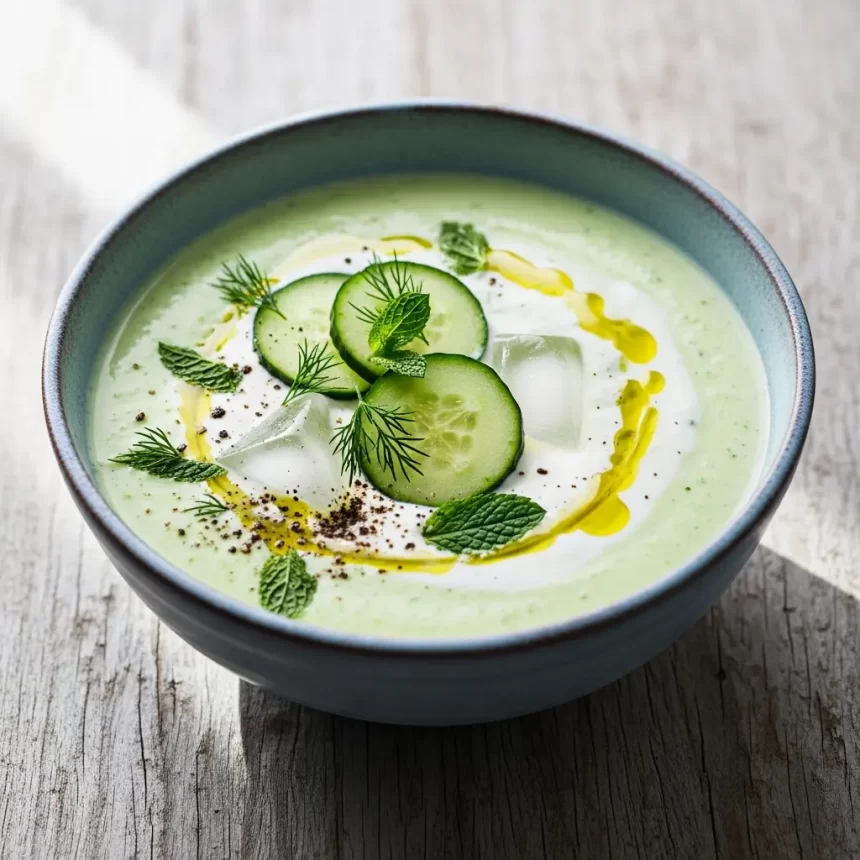 Chill Out with Refreshing Cold Cucumber Yogurt Soup Delight