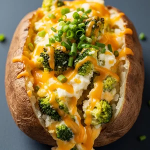 Loaded Delight: The Ultimate Broccoli Cheese Baked Potato