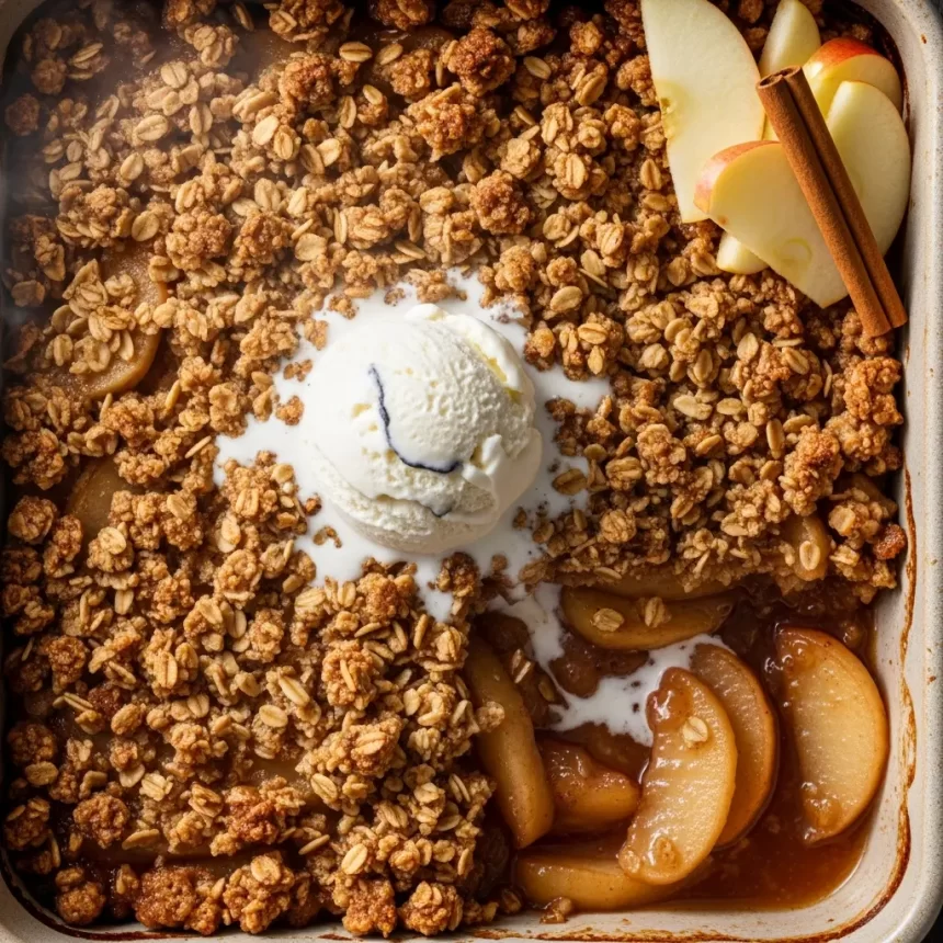 Golden Delight: Apple Crisp with Crunchy Oat Topping