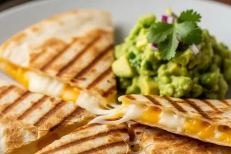 Melty Cheese Quesadillas Paired Perfectly with Fresh Guacamole