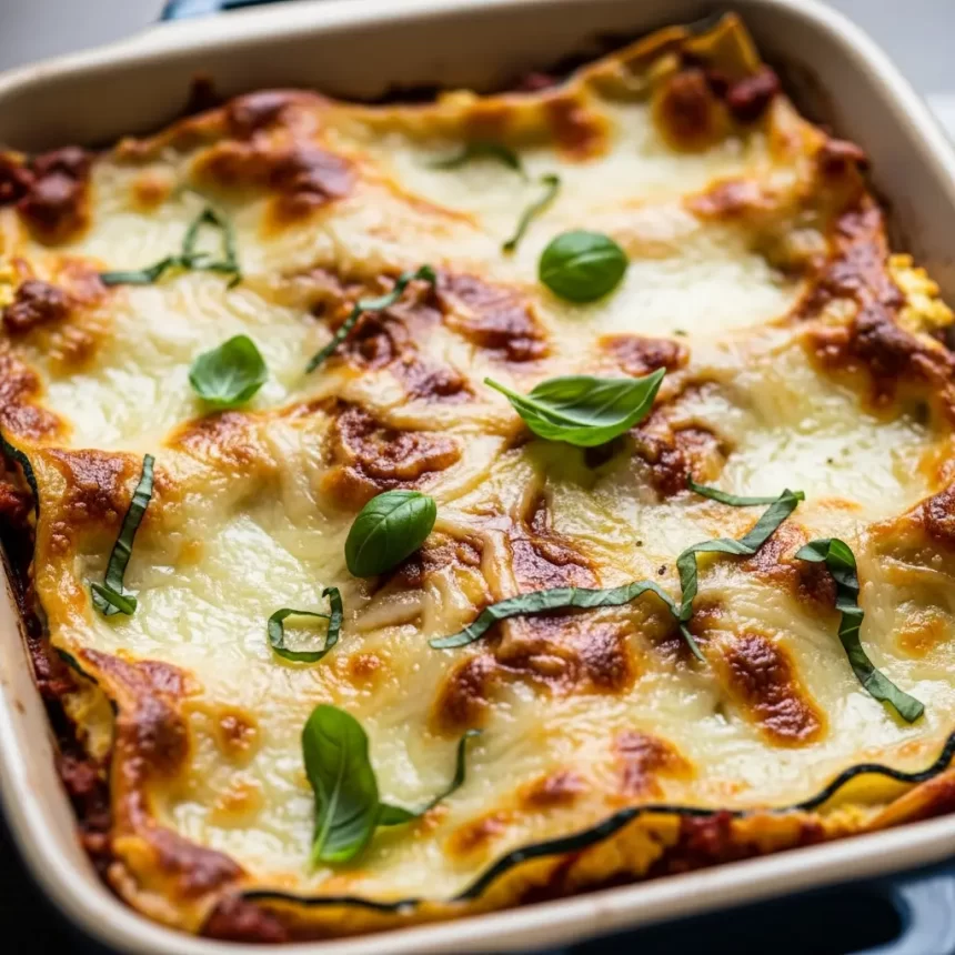 Delicious Keto Lasagna Made with Zucchini Noodles Twist