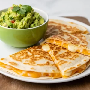 Melty Cheese Quesadillas Paired Perfectly with Fresh Guacamole 